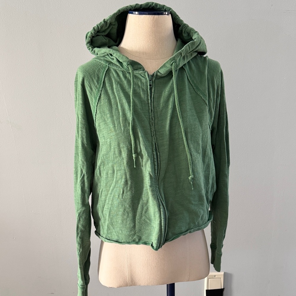 PINK Victoria's Secret Green Zip-Up Hoodie